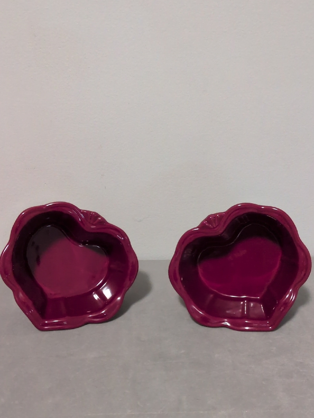 Princess House Pavillion Heart Shaped Ramekins (2) EUC